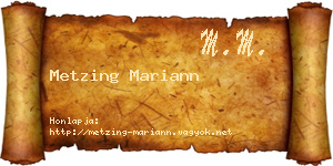 Metzing Mariann névjegykártya